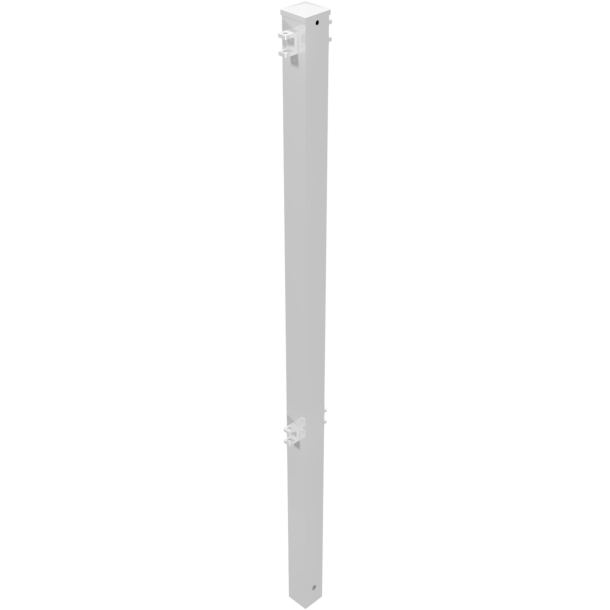 Safety fence panel | Fixed postMiddle post with 4 connecting clips | hot-dip galvanizedand white coated